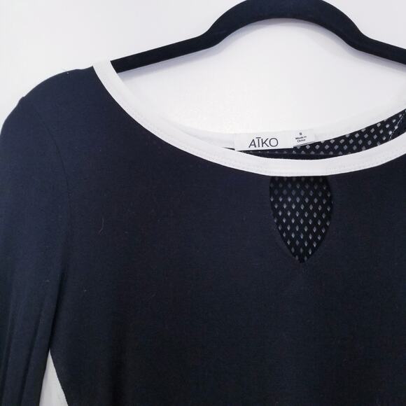 AIKO Trudie Silk & Leather Keyhole Blouse - Picture 3 of 10